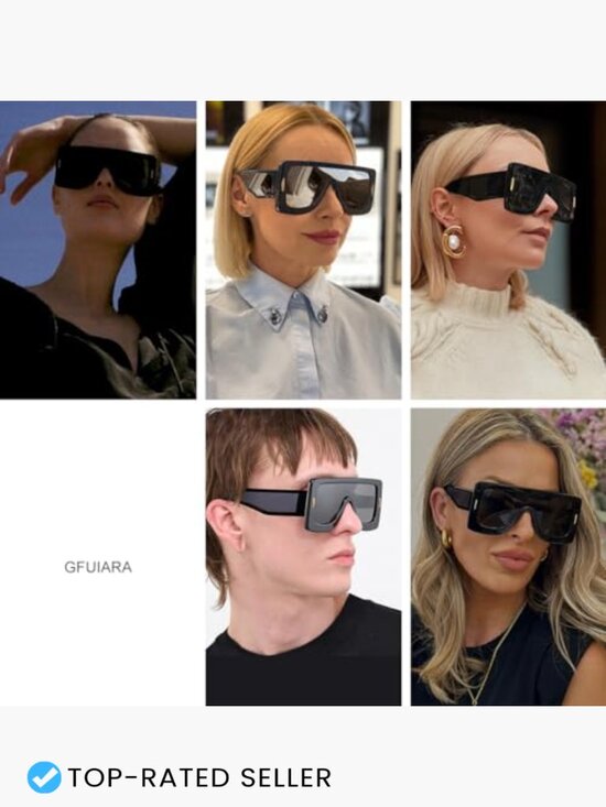 Oversized Flat Top Shield Sunglasses UV400 Non-Polarized Unisex main image 5